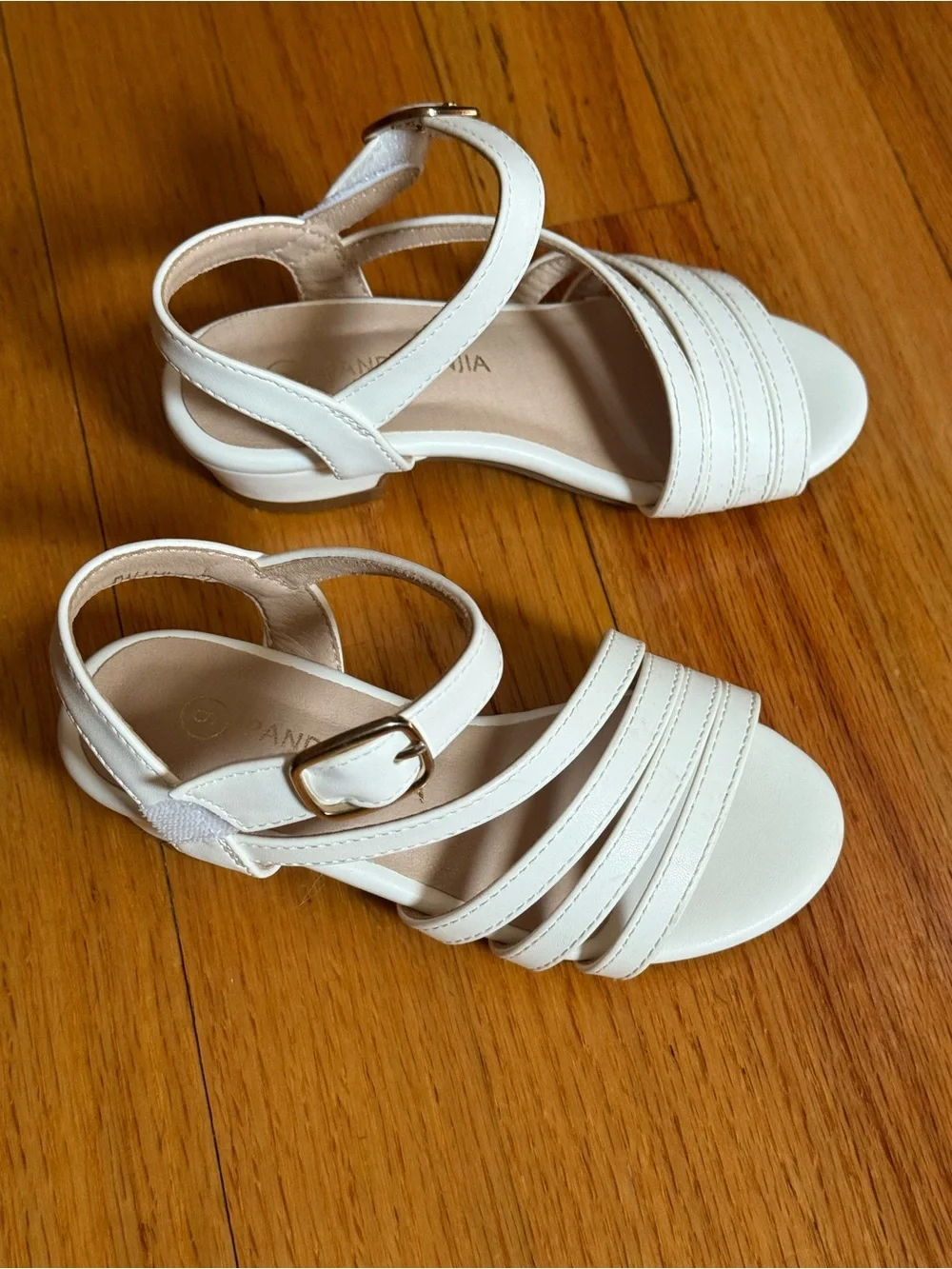 Pandaninjia toddler girl sandals low heel princess shoes